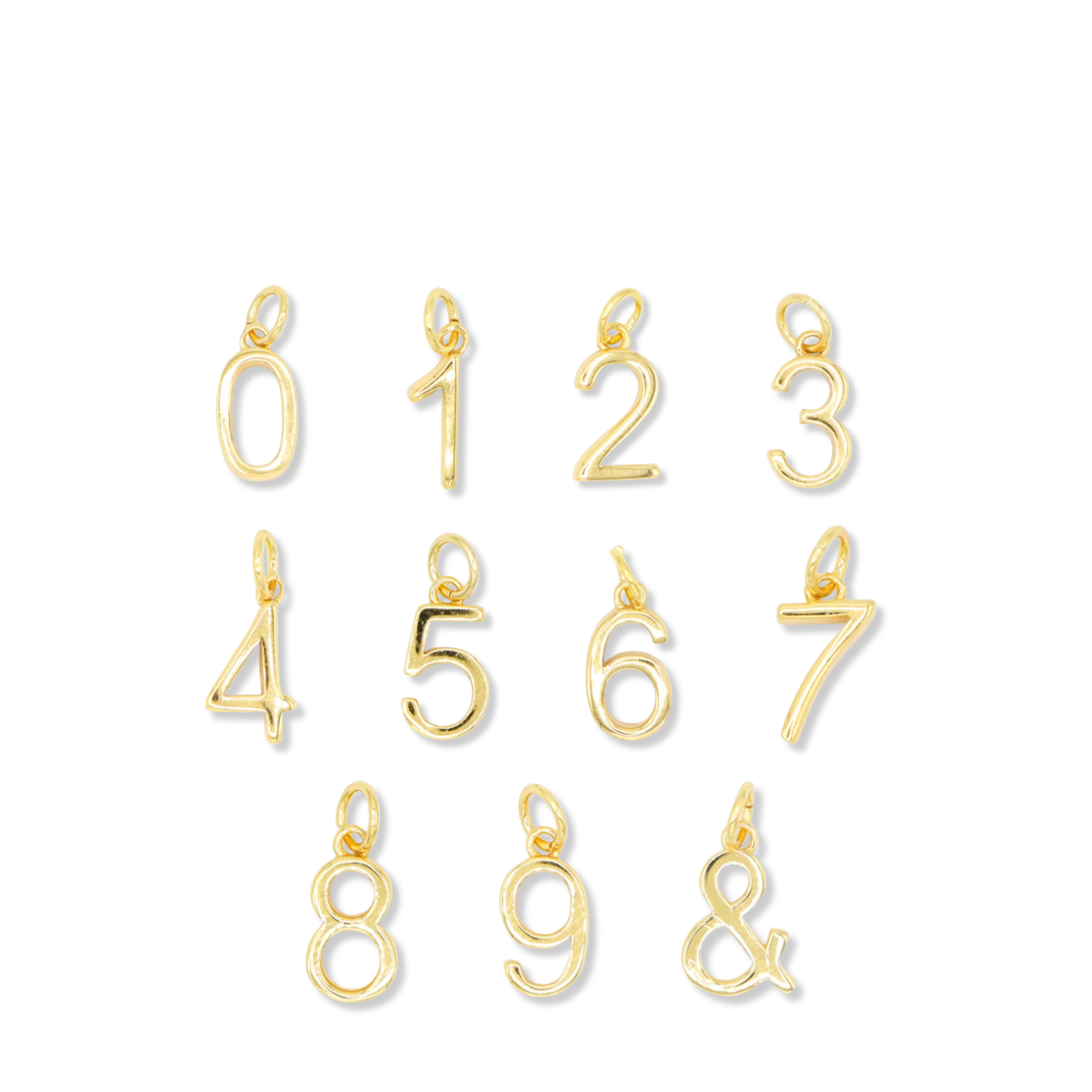 Arial & Old English Number Charms