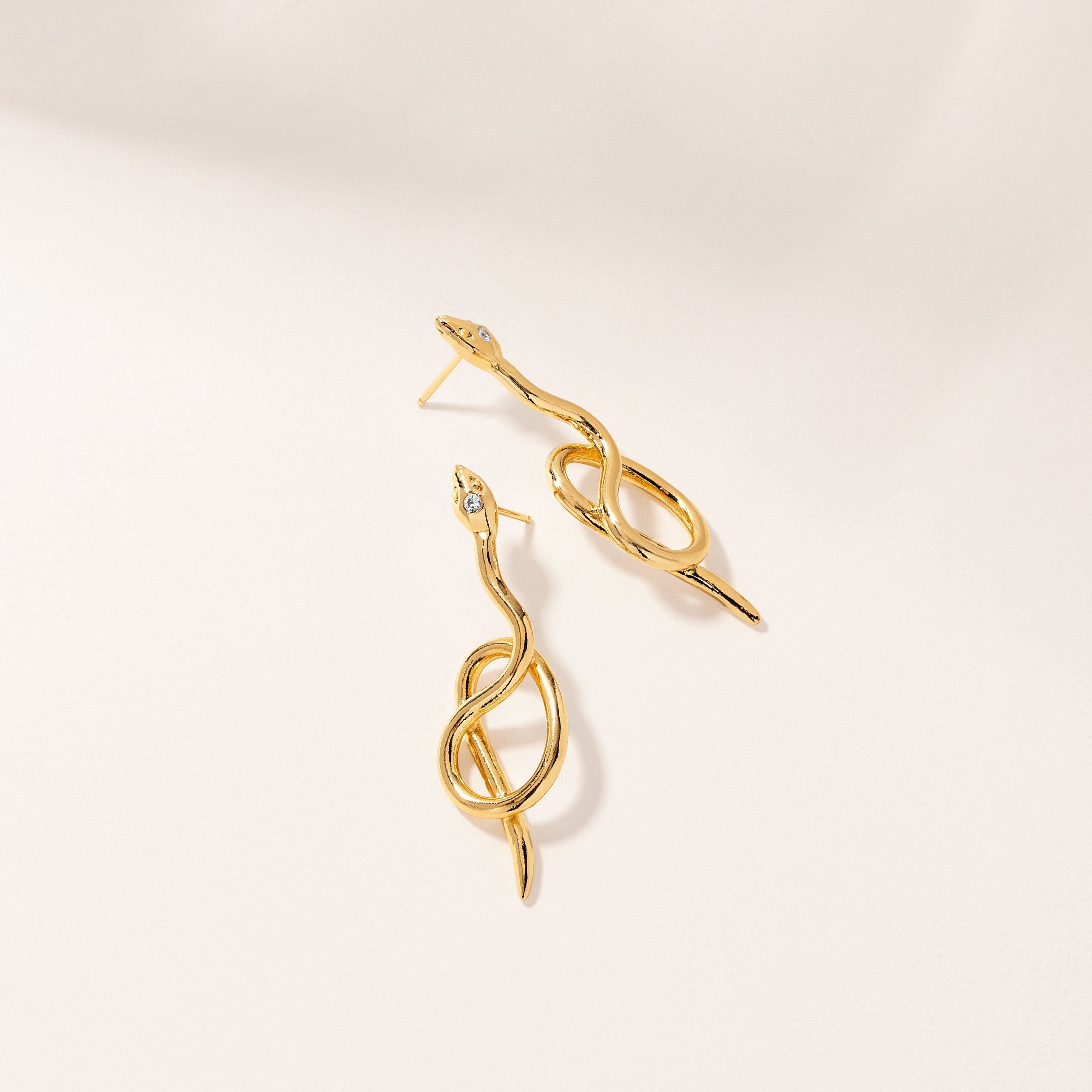 Coiled Serpent Snake Earrings with Birthstones