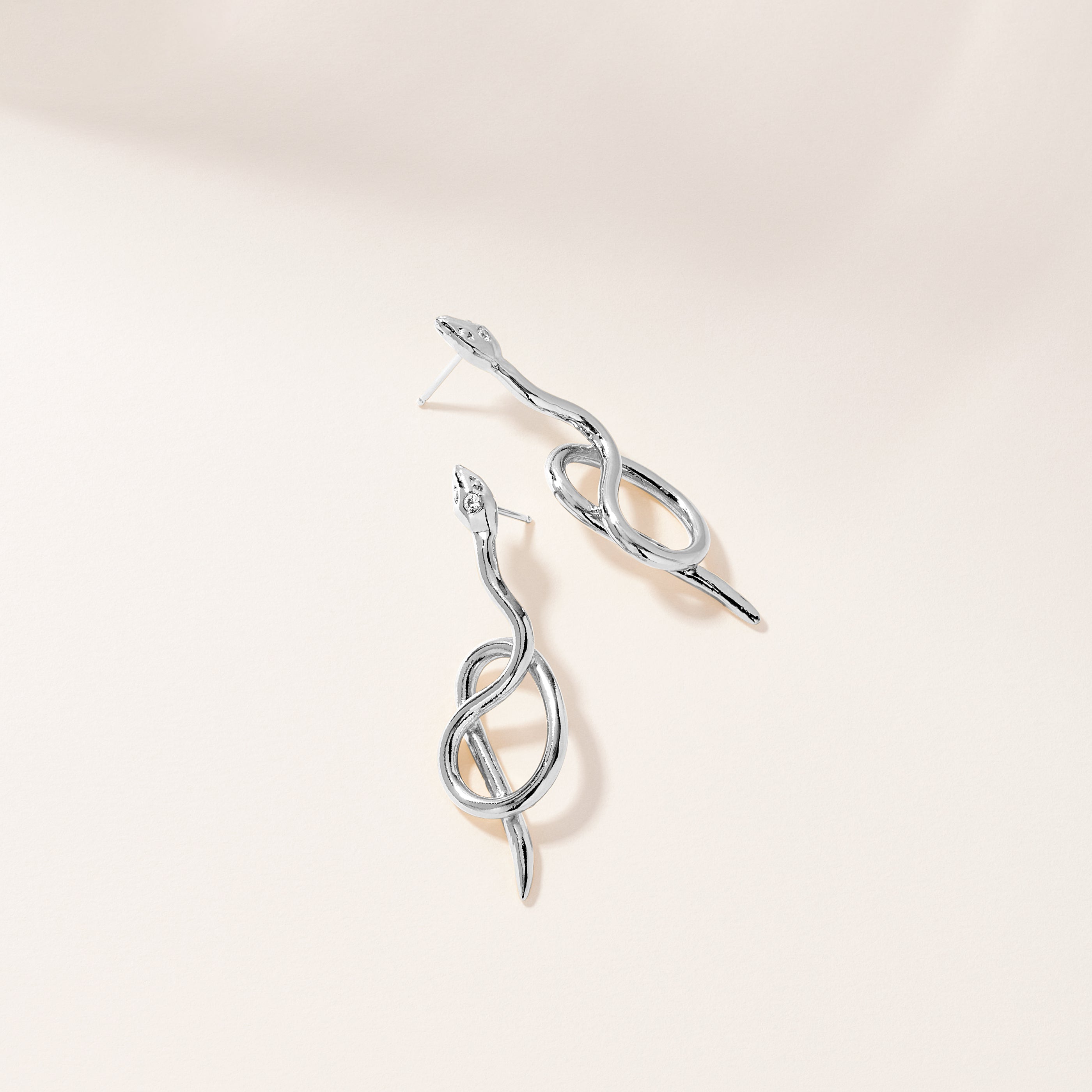 Coiled Serpent Snake Earrings with Birthstones