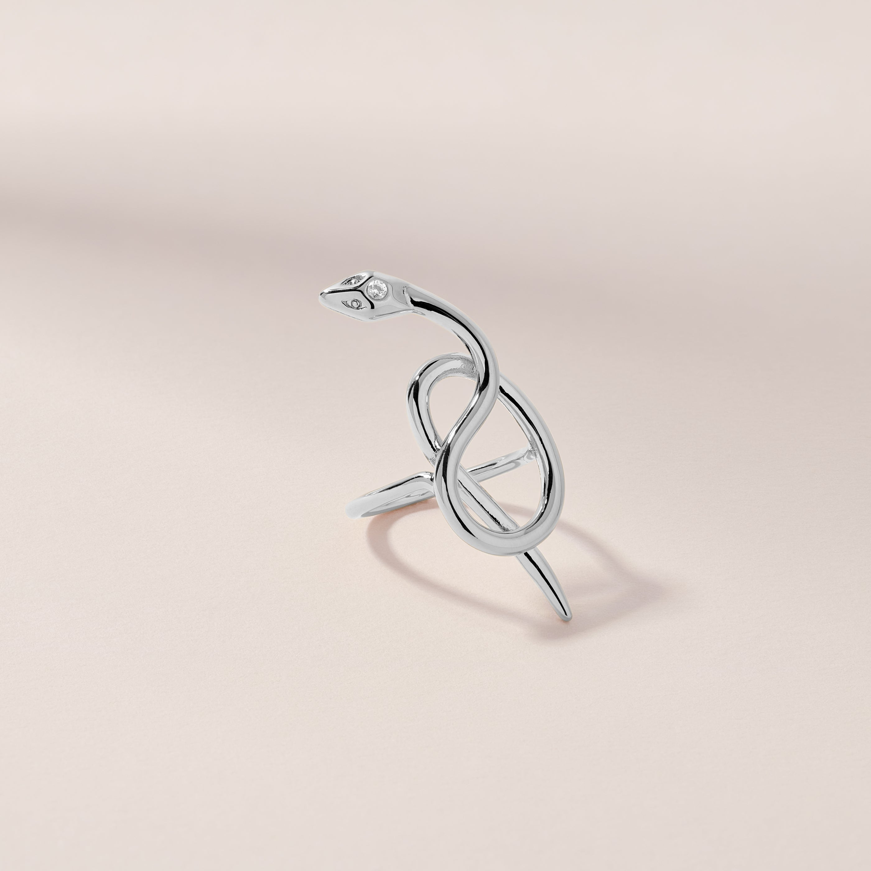 Coiled Serpent Snake Ring with Birthstone