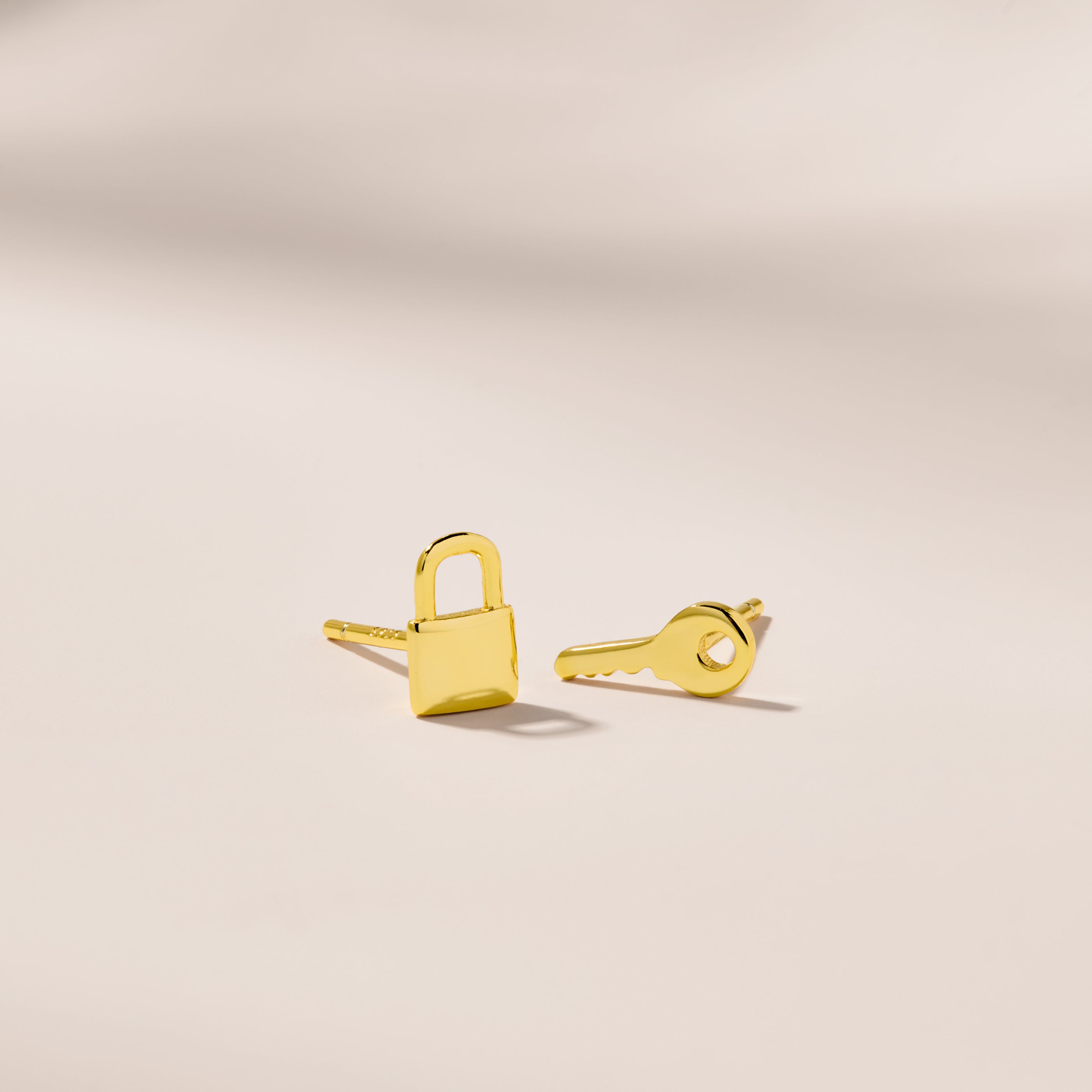 Lock and Key Stud Earring