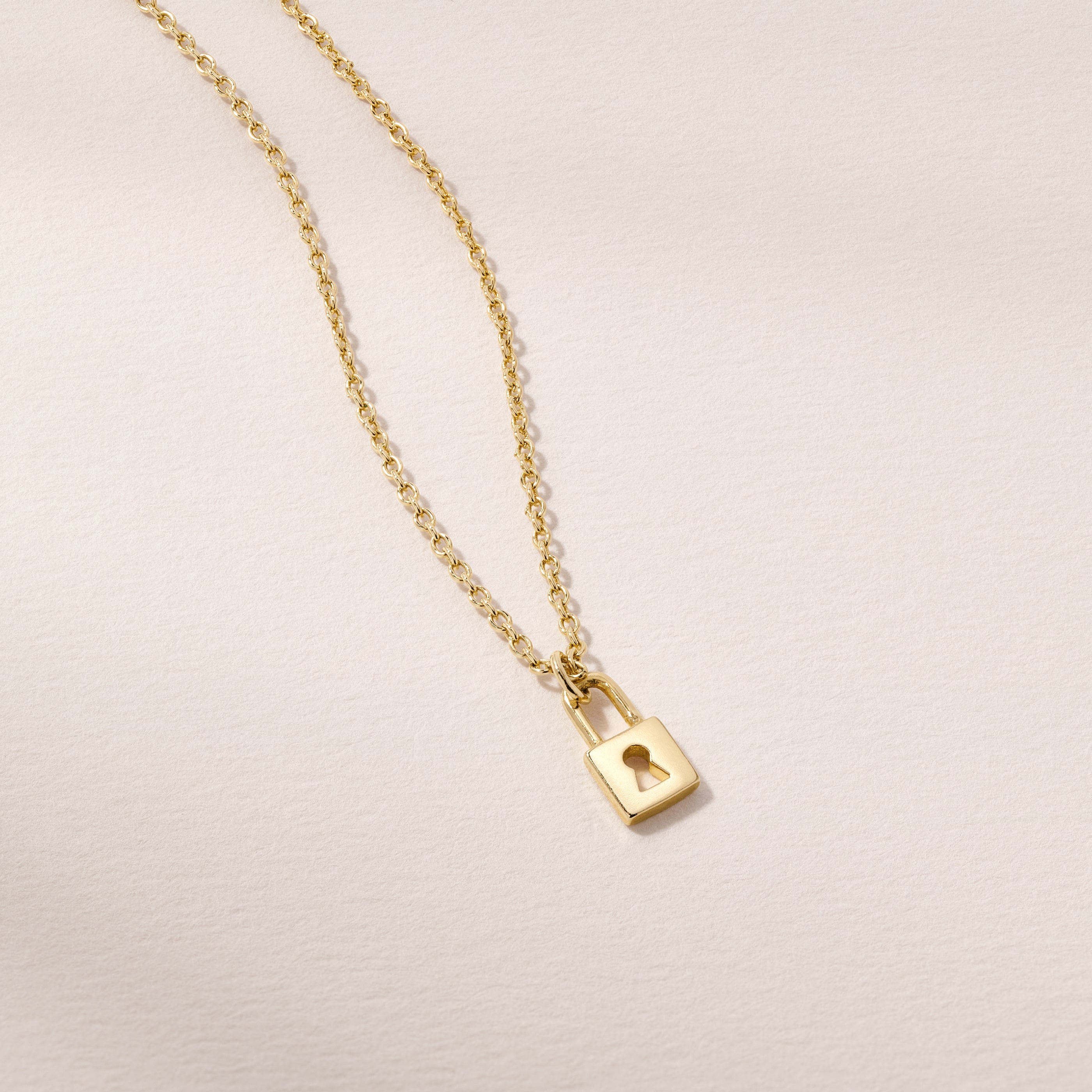 Tiny Lock Charm Necklace