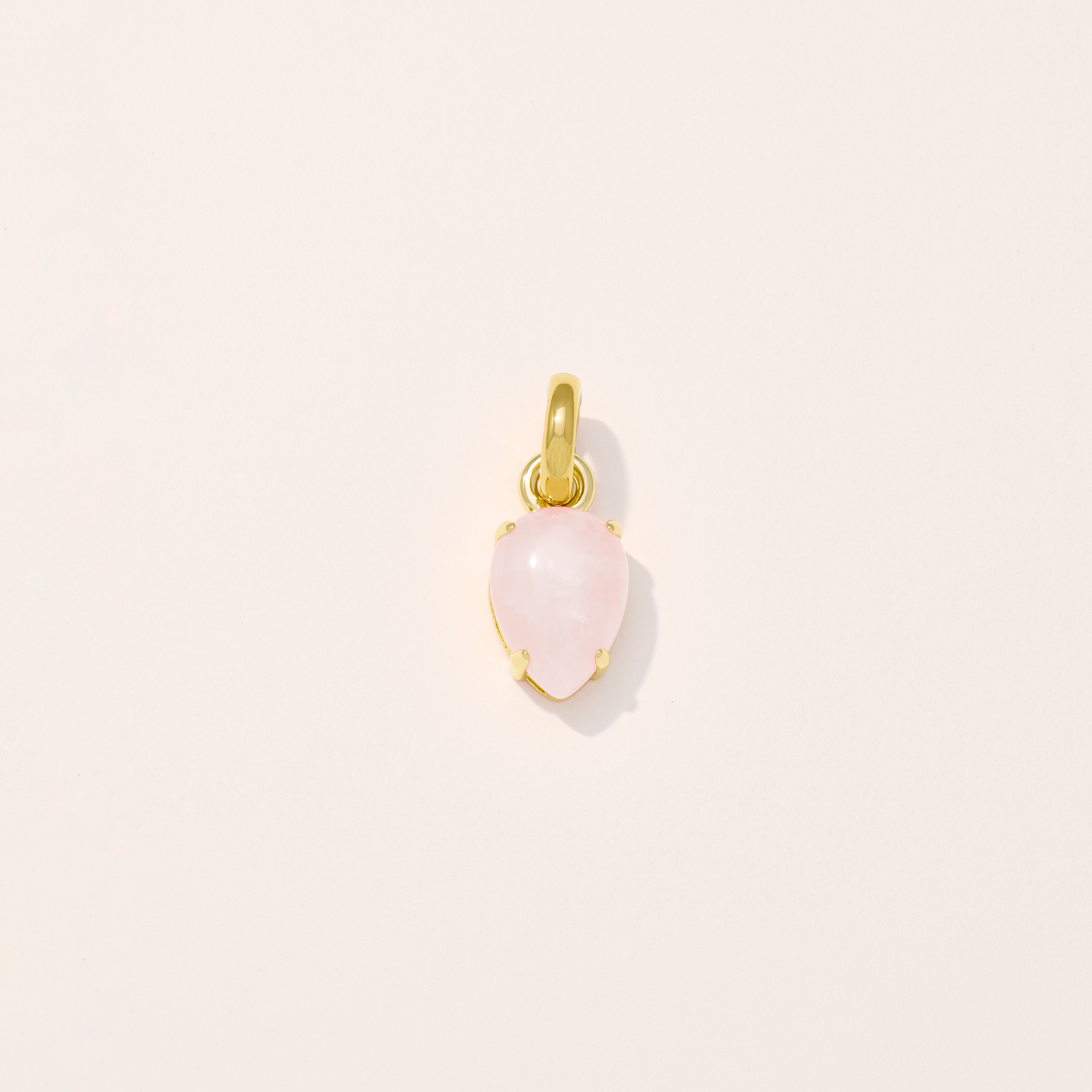 Rose Quartz Teardrop Charm