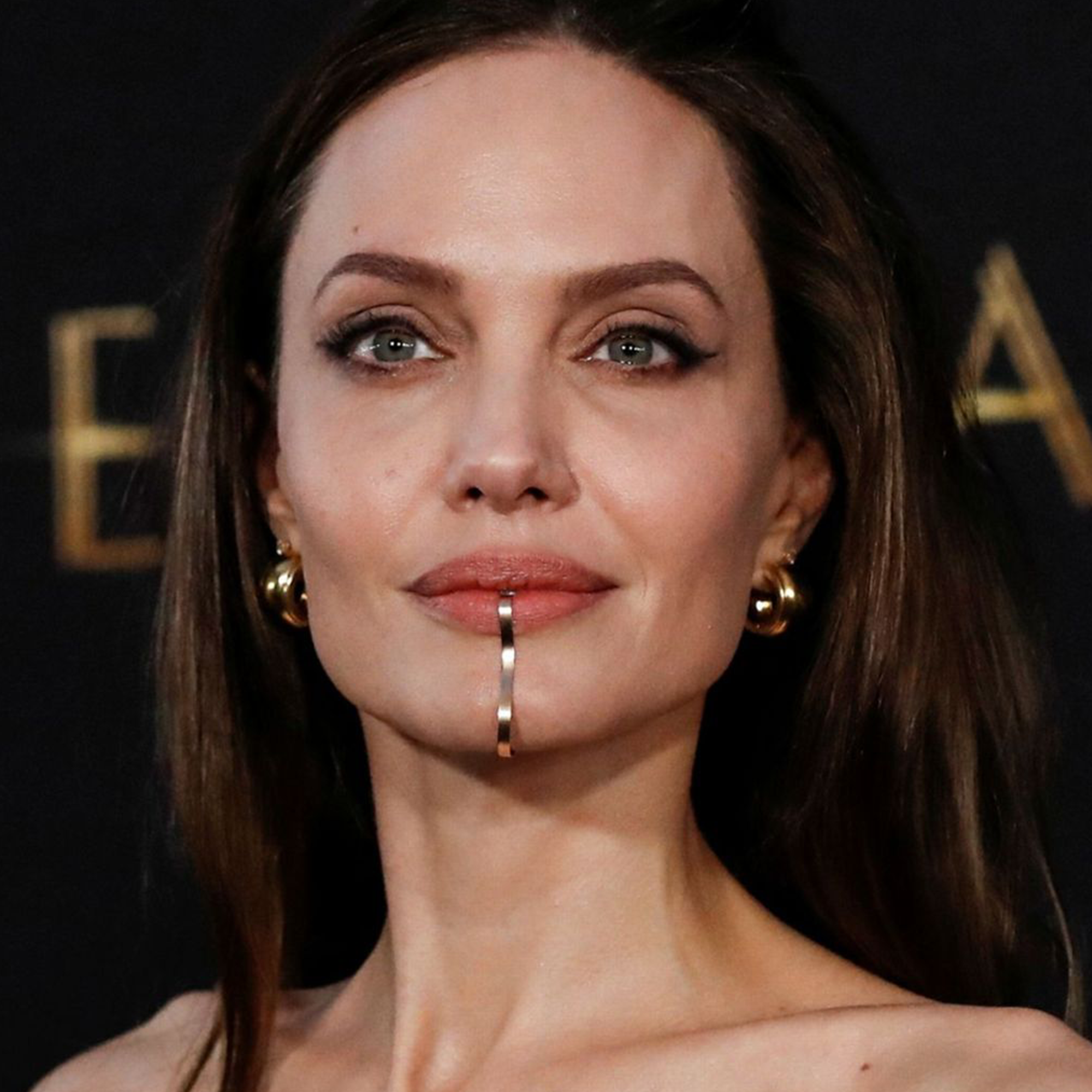 Angelina Jolie Lip to Chin Cuff