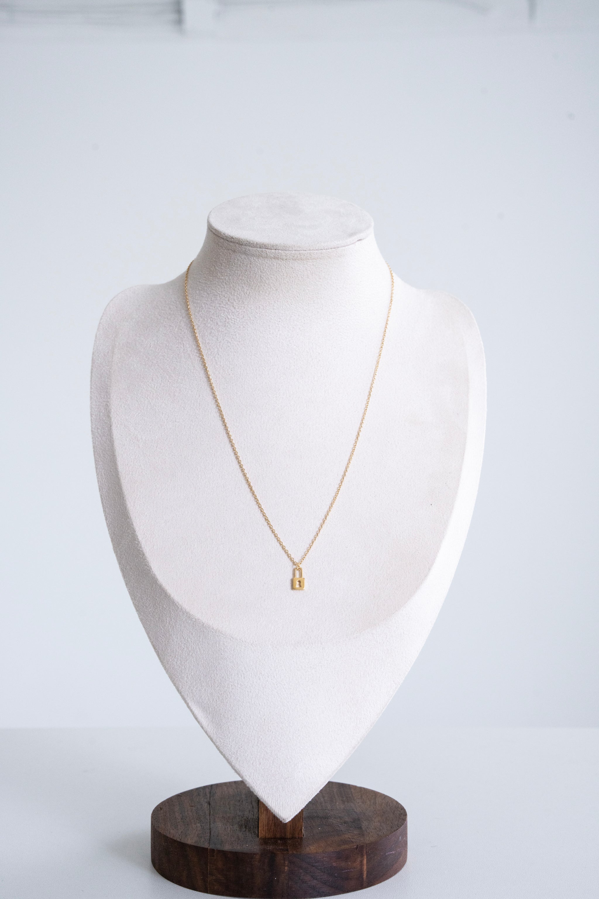 152 Tiny Lock Charm Necklace