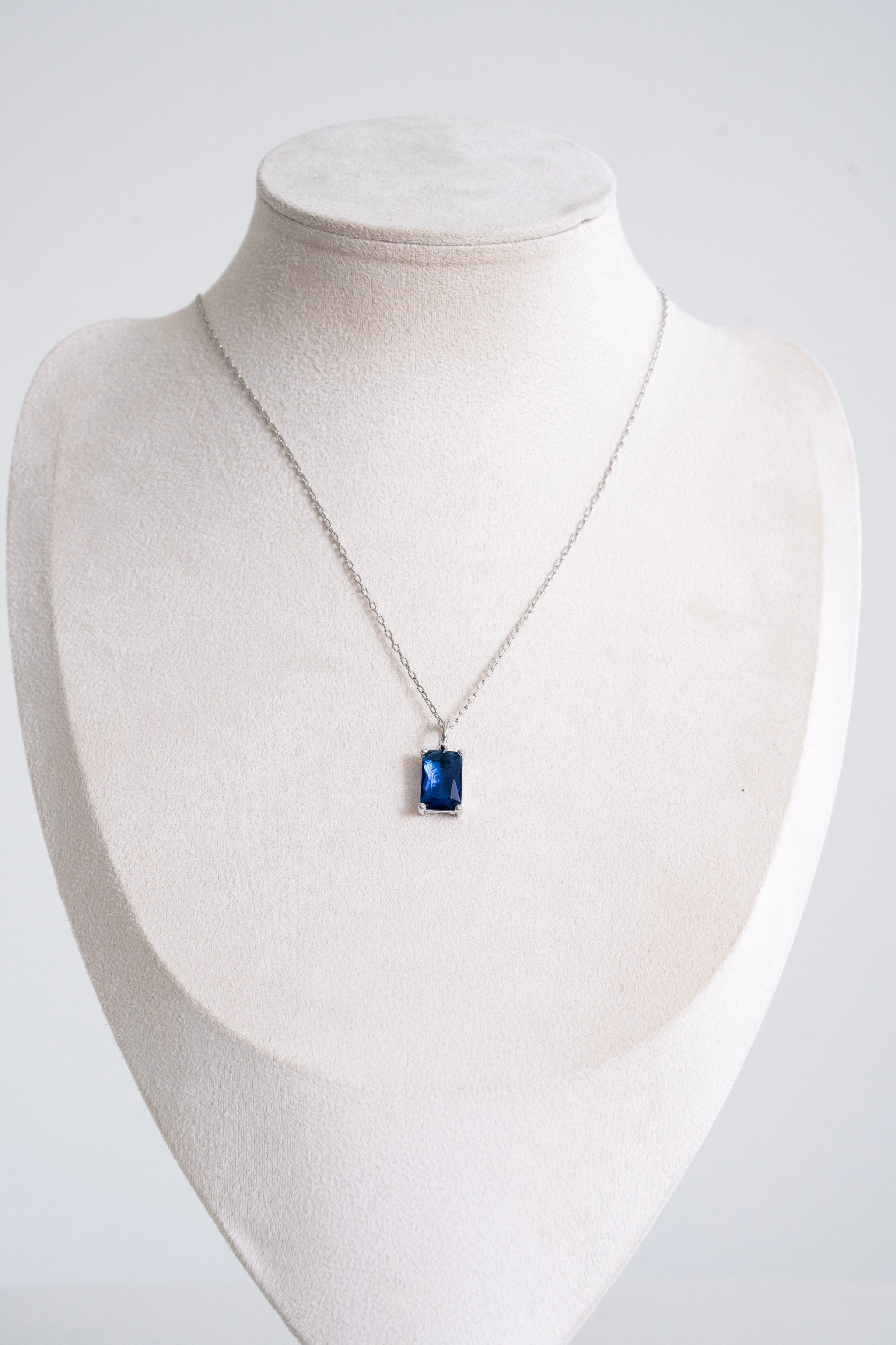 159 Blue Gem Charm Necklace