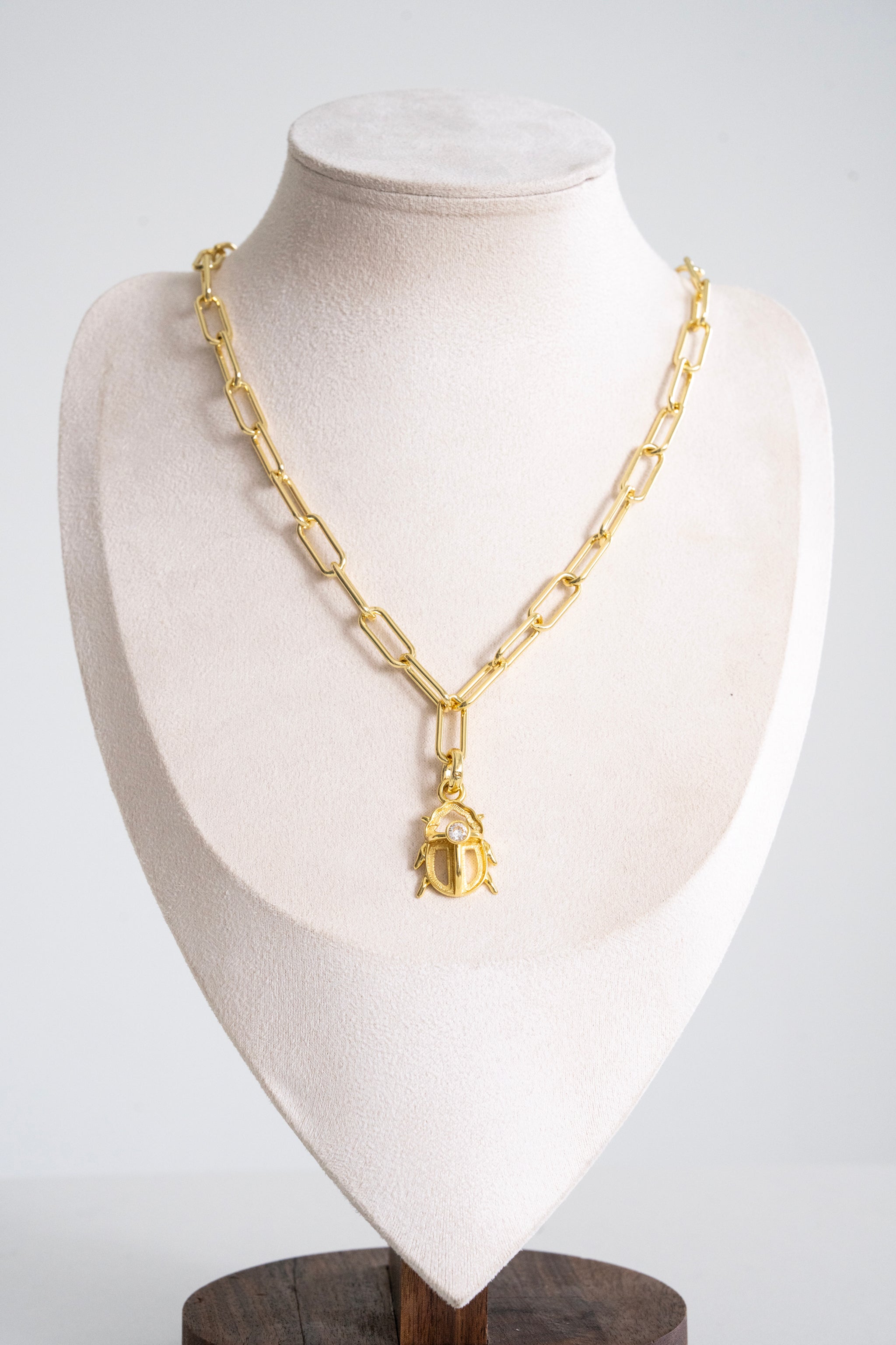 165 Scarab Skeleton Chunky Chain Necklace