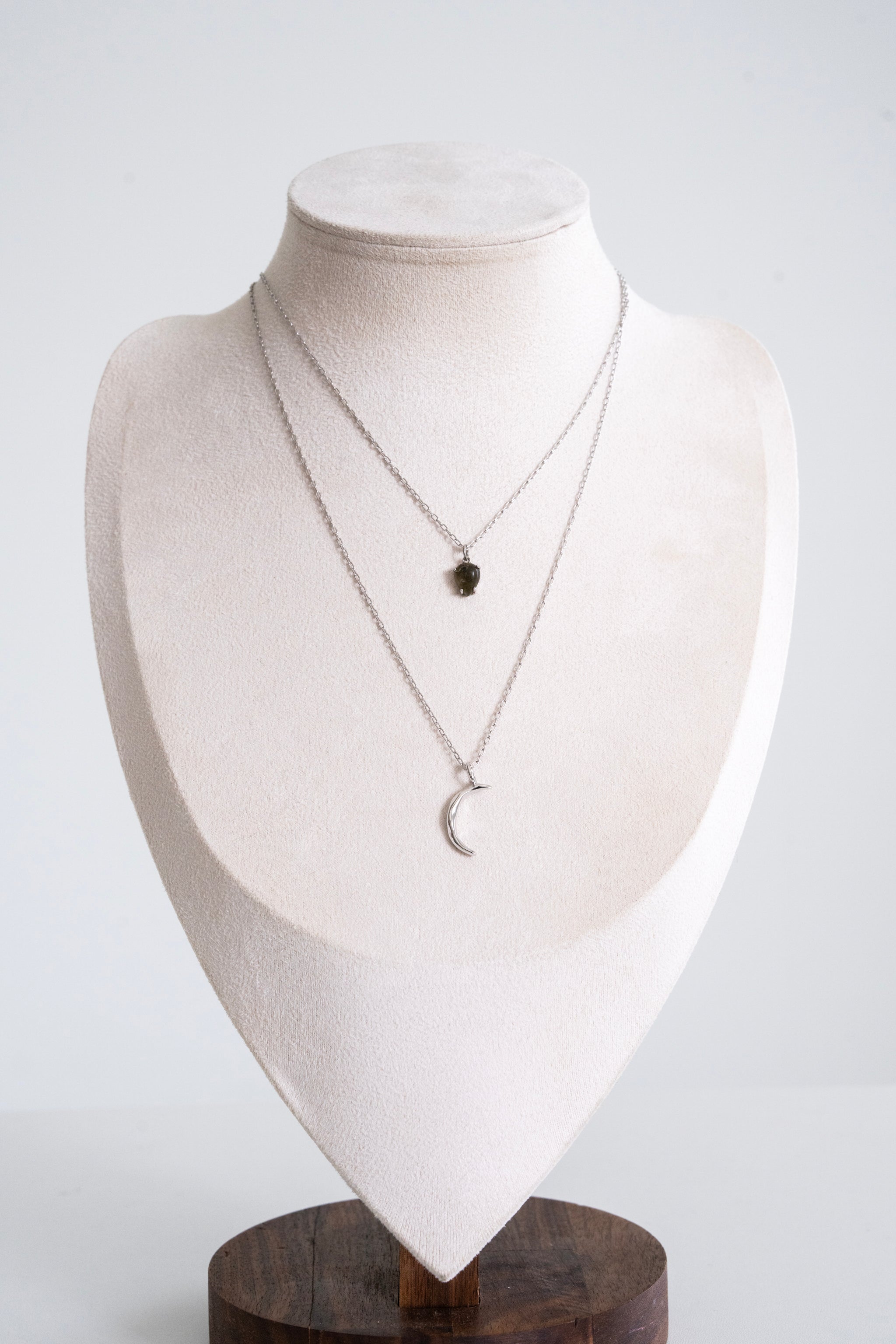 One of a Kind #25 Labradorite & Moon Layered Necklace