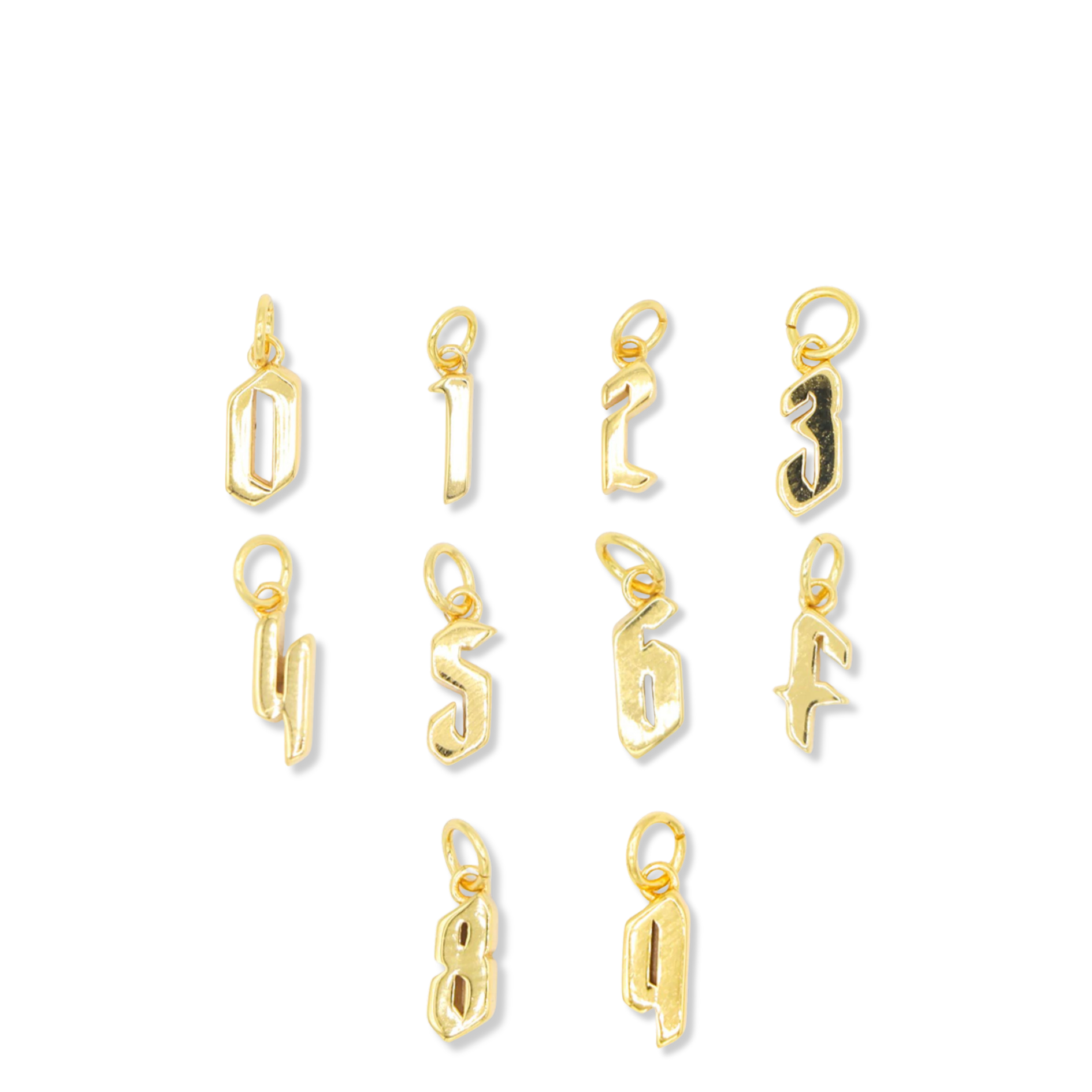 Arial & Old English Number Charms