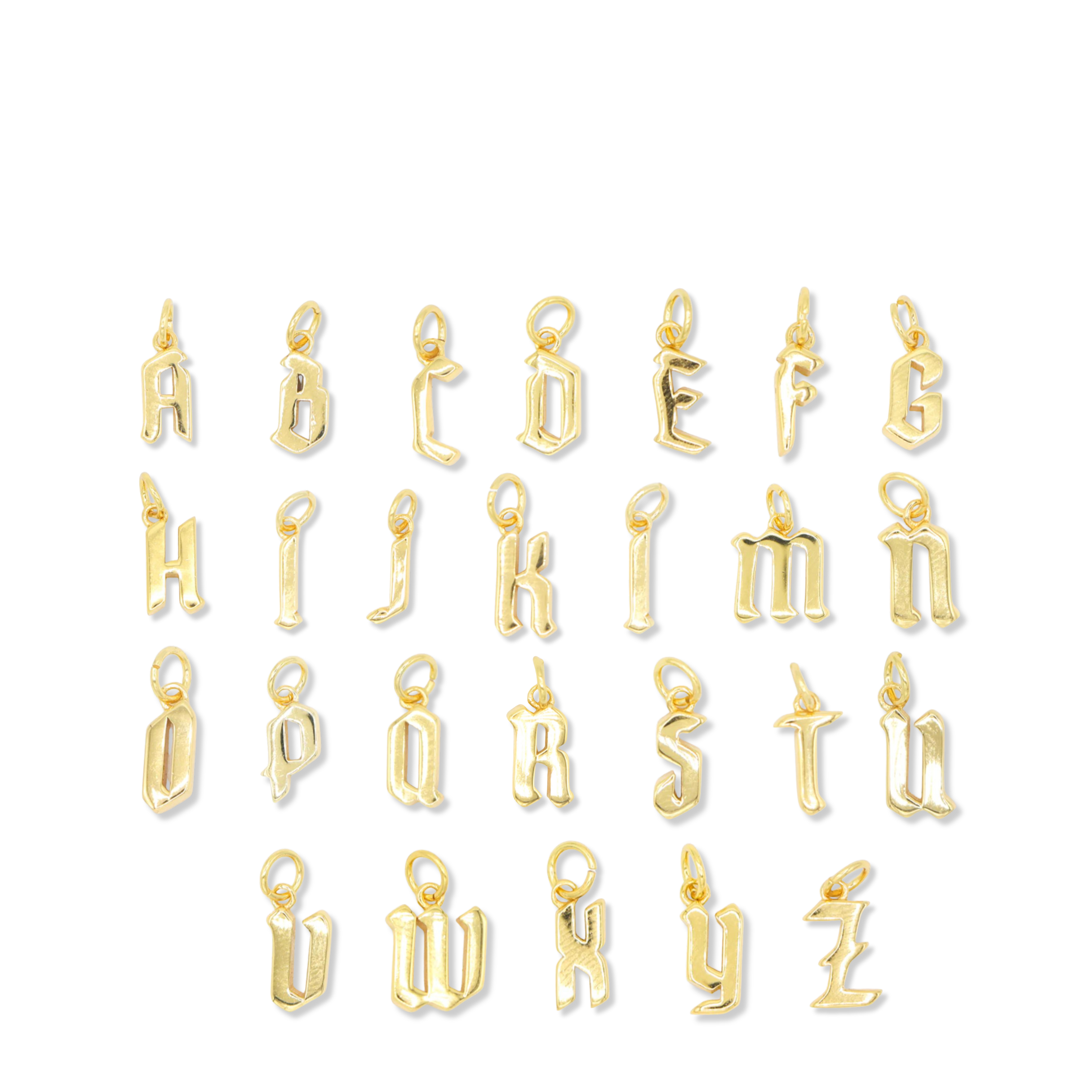 Arial & Old English Letter Charms