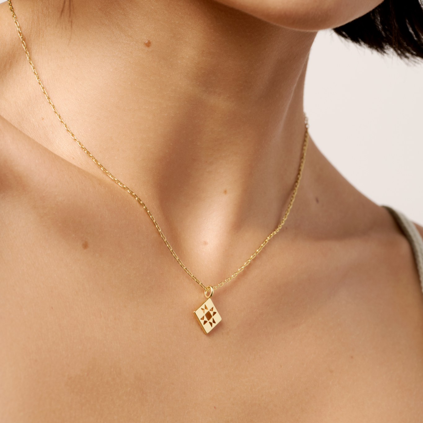 Quilt Charm Necklace