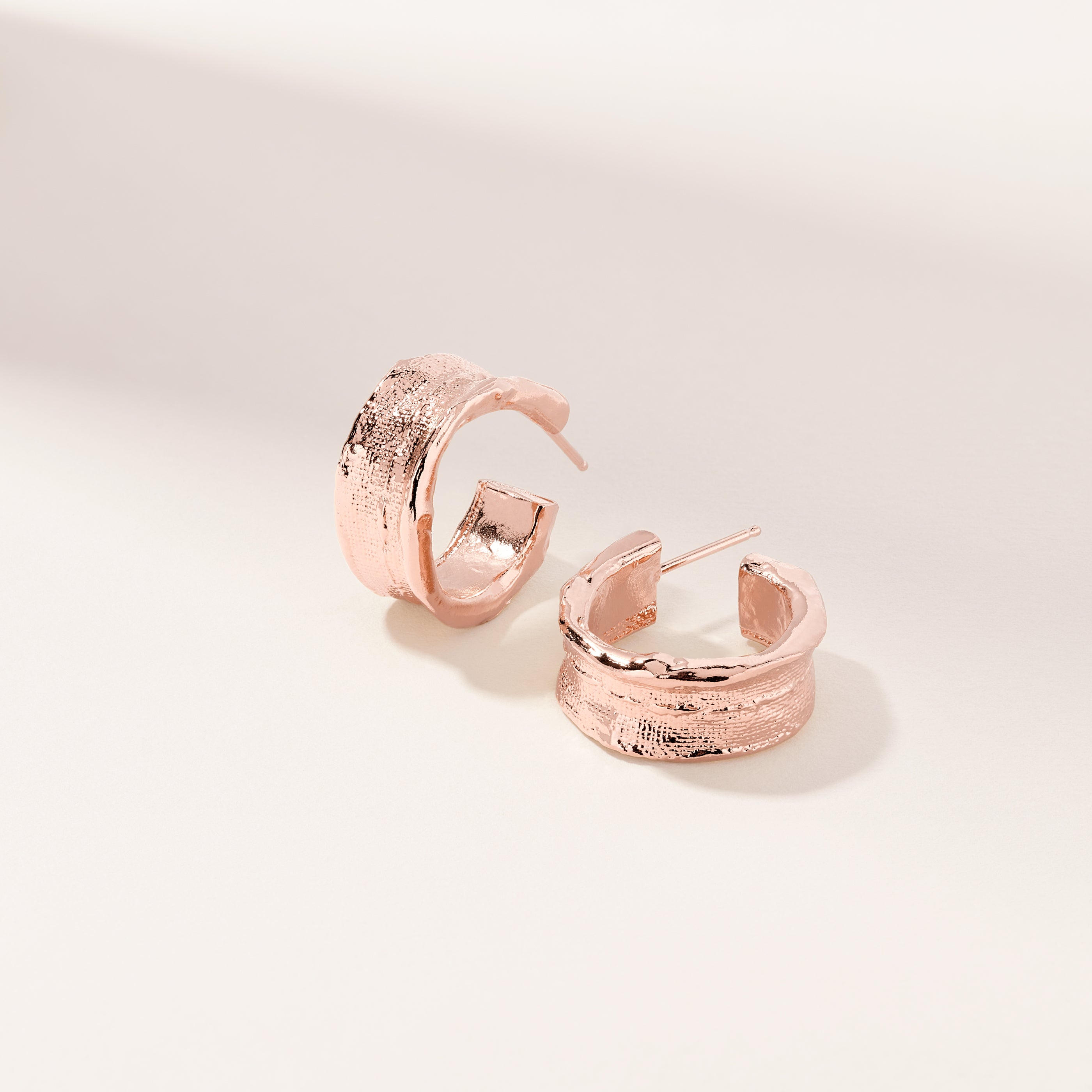 Small Hand Stitched Huggie Earring