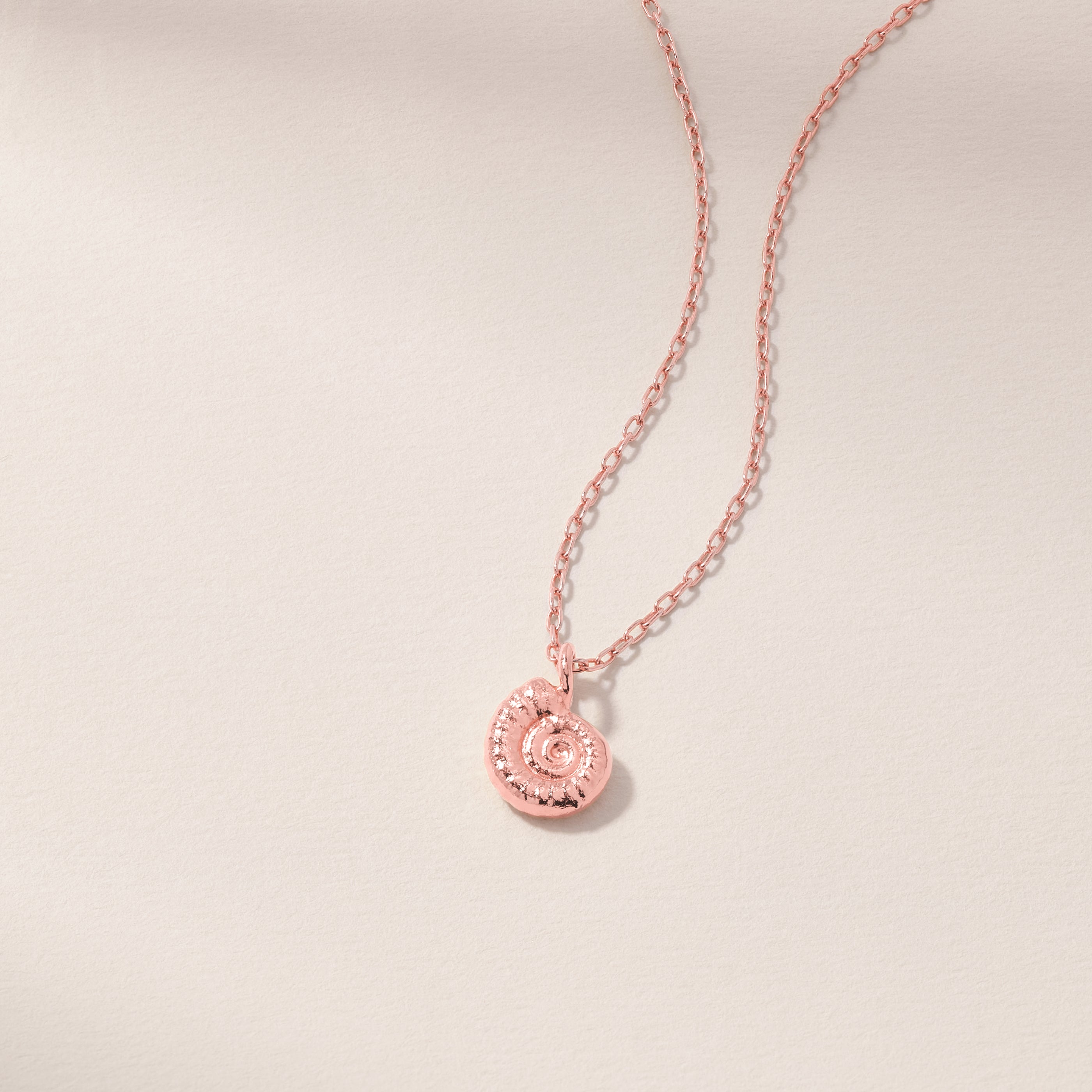 Tiny Ammonite Fossil Charm Necklace