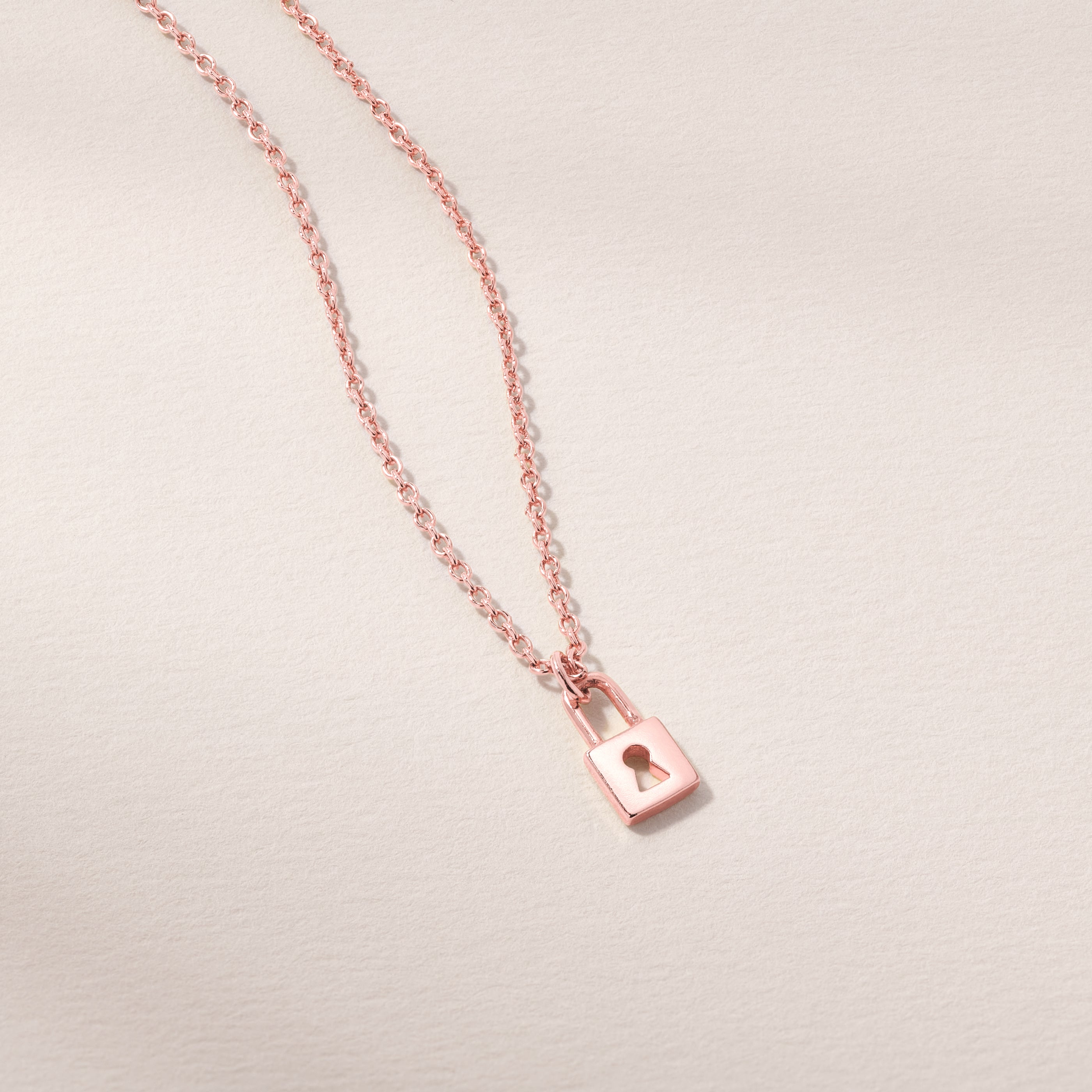 Tiny Lock Charm Necklace