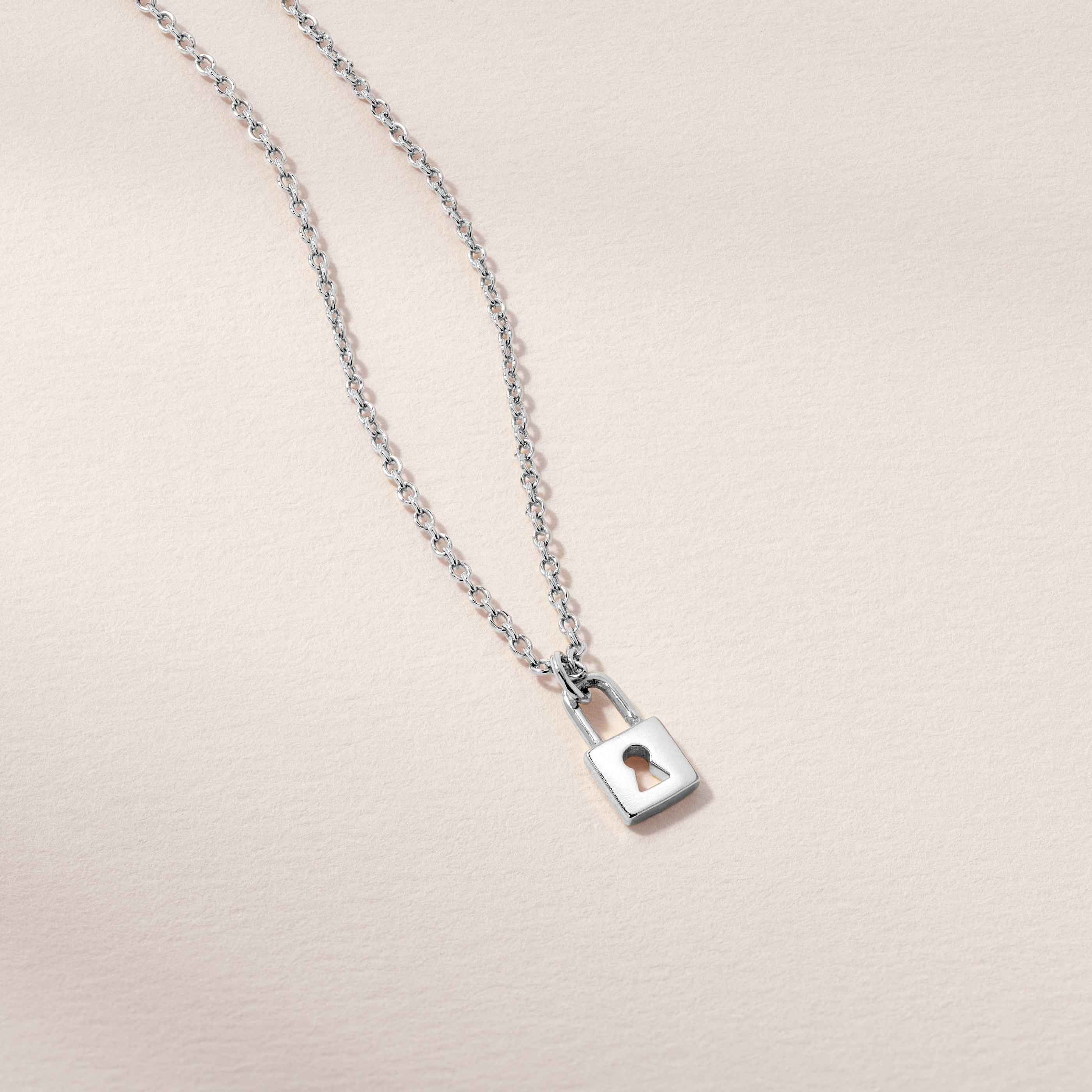 Tiny Lock Charm Necklace