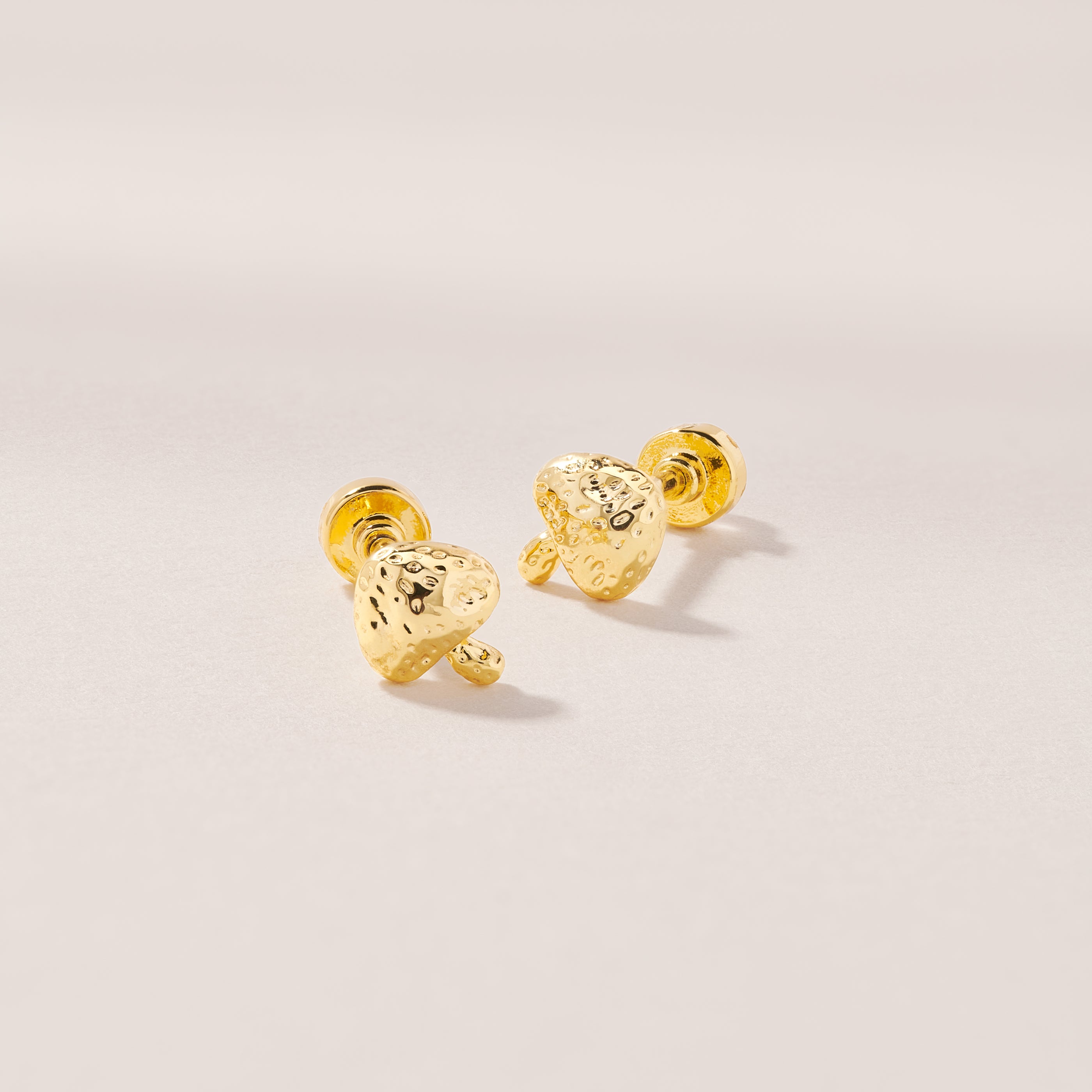 Twin Flame Studs Mushroom / Rose Quartz