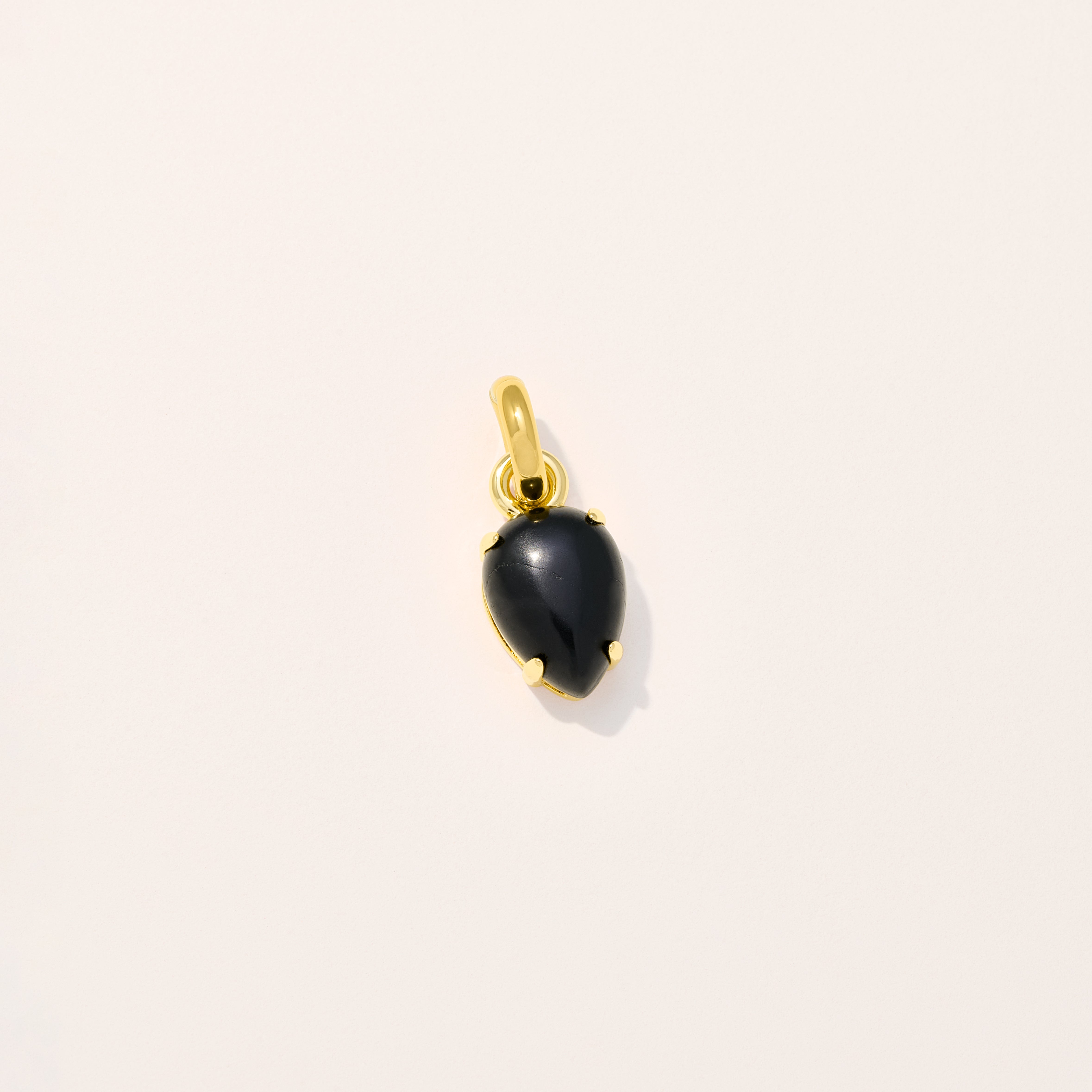 Black Onyx Teardrop Charm