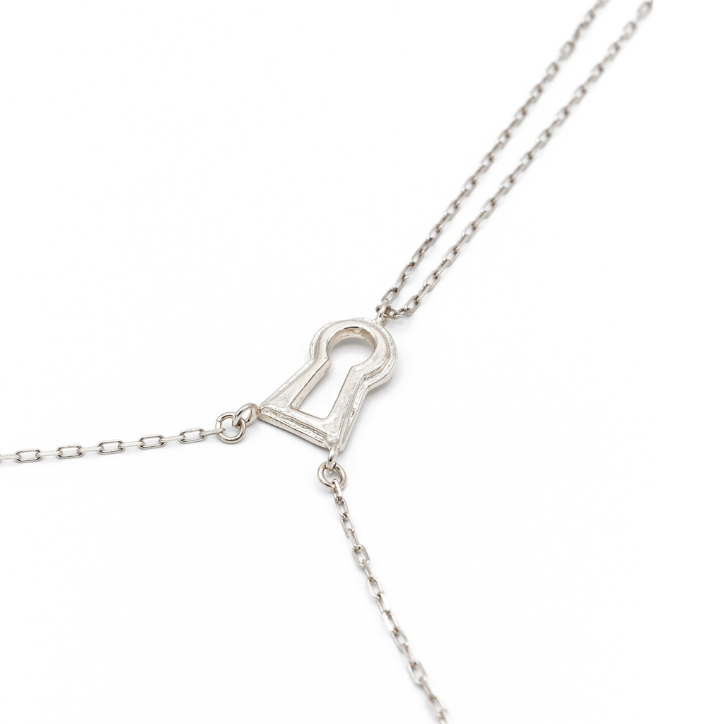 Medium Lock Necklace - Nina Berenato Jewelry White Gold / One Size